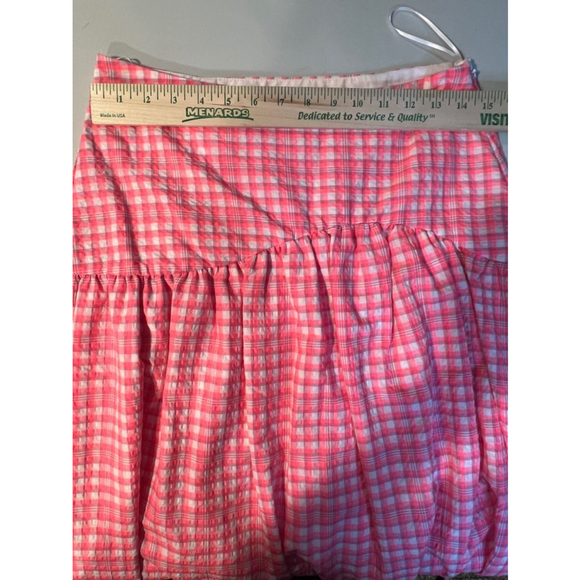 NWT Women's Topshop Pink Gingham Ruffle Skirt Size US 6 - Picture 8 of 11